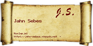 Jahn Sebes névjegykártya